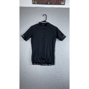 Funkier Cycling Jersey Mens Medium Black Full Zip Short Sleeve Bike Shirt